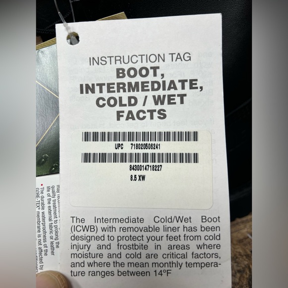 NEW Belleville Intermediate Cold/Wet Boots Men Size 8.5 XW Black Combat Gore-Tex - Picture 9 of 9